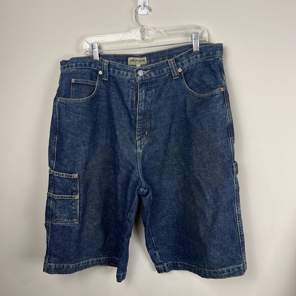 Guess Jeans men’s Size 38 Short Blue Baggy Denim Jorts Carpenter - Picture 1 of 4